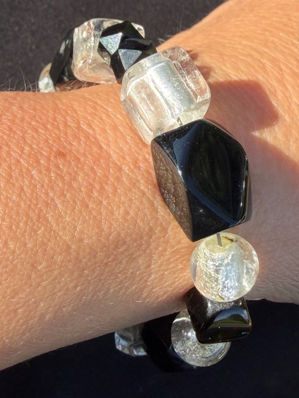 Onyx, Crystal .925 Artisan Hand Crafted Bracelet